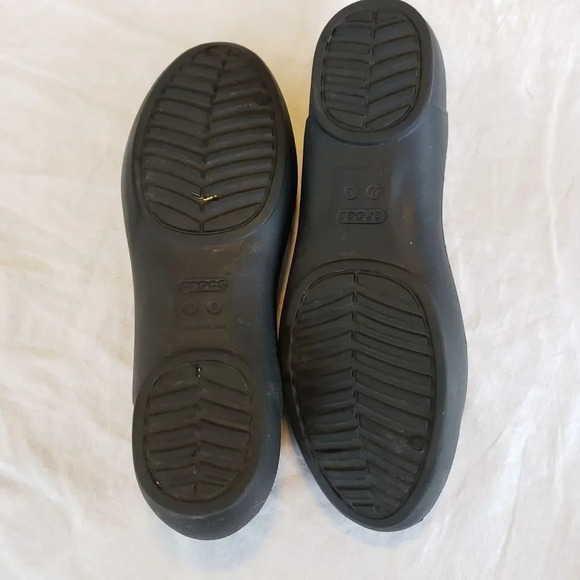 Crocs Kelli black round toe ballerina Flats 203954 Sz 9 - Picture 5 of 7
